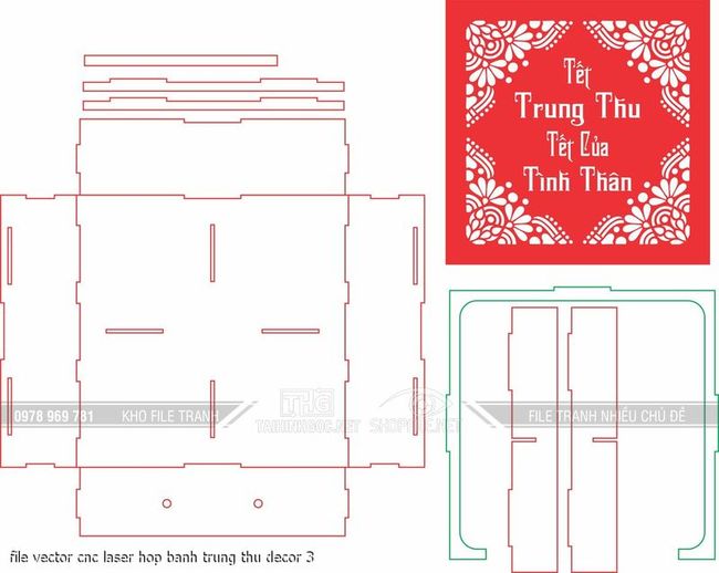 file vector cnc laser hop banh trung thu decor 3