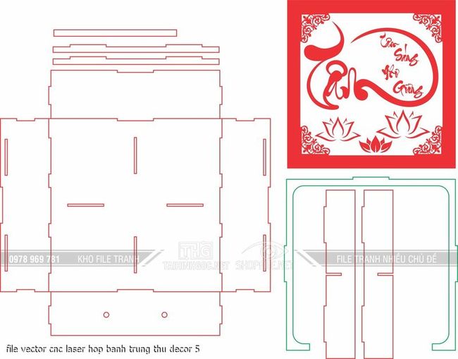 file vector cnc laser hop banh trung thu decor 5