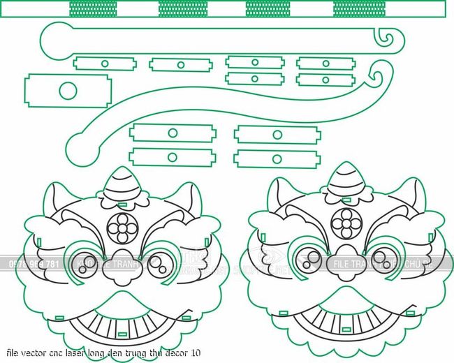 file vector cnc laser long den trung thu decor 10