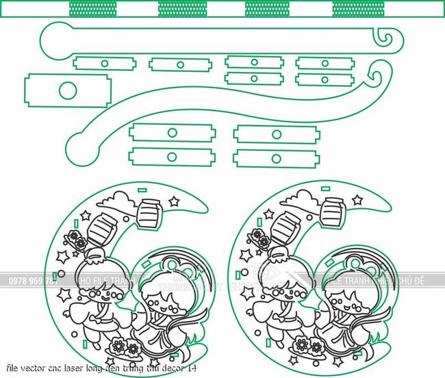 file vector cnc laser long den trung thu decor 14