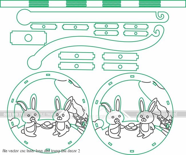 file vector cnc laser long den trung thu decor 2