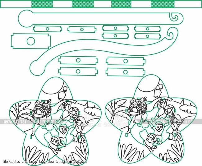 file vector cnc laser long den trung thu decor 5