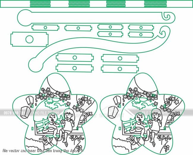 file vector cnc laser long den trung thu decor 7