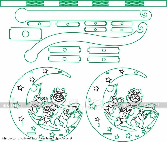 file vector cnc laser long den trung thu decor 9