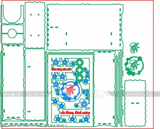 file vector cnc laser mo hinh khoi hop decor 1