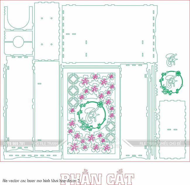 file vector cnc laser mo hinh khoi hop decor 2