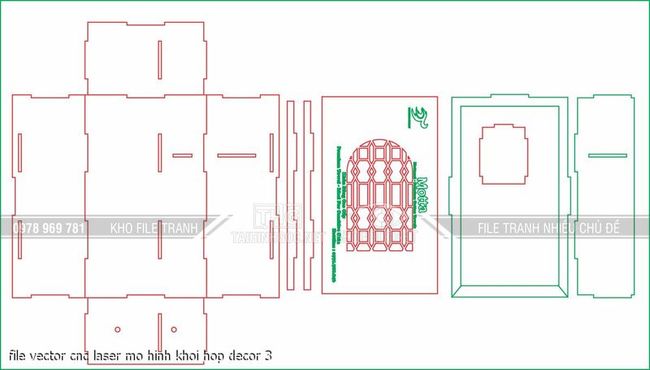 file vector cnc laser mo hinh khoi hop decor 3