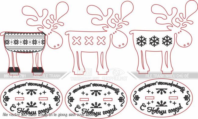 file vector cnc laser trang tri le giang sinh noel decor 1