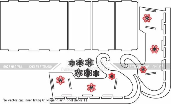 file vector cnc laser trang tri le giang sinh noel decor 11