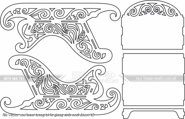 file vector cnc laser trang tri le giang sinh noel decor 13