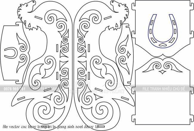 file vector cnc laser trang tri le giang sinh noel decor 15