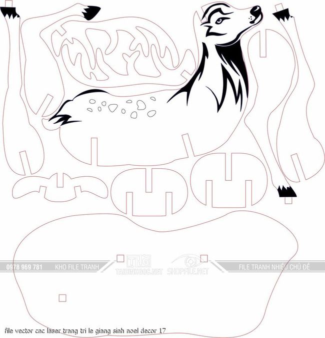 file vector cnc laser trang tri le giang sinh noel decor 17