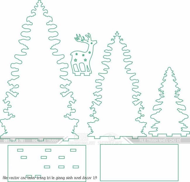 file vector cnc laser trang tri le giang sinh noel decor 19