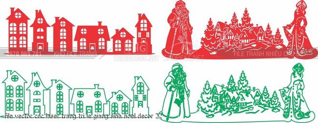 file vector cnc laser trang tri le giang sinh noel decor 22