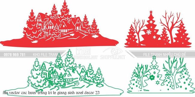 file vector cnc laser trang tri le giang sinh noel decor 23