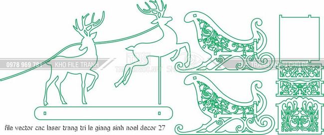 file vector cnc laser trang tri le giang sinh noel decor 27