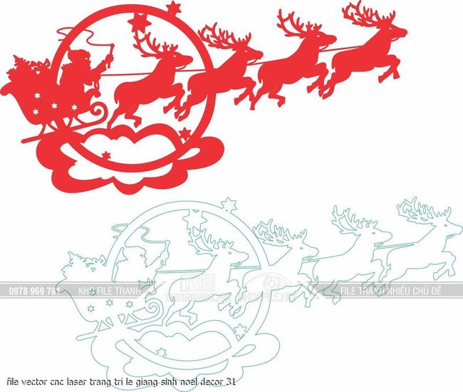file vector cnc laser trang tri le giang sinh noel decor 31