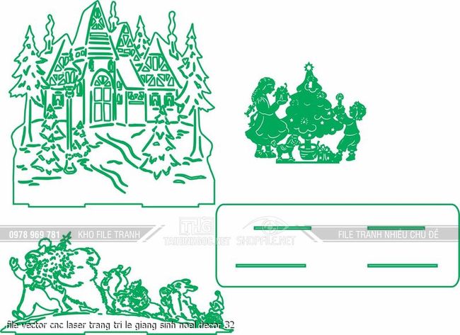 file vector cnc laser trang tri le giang sinh noel decor 32
