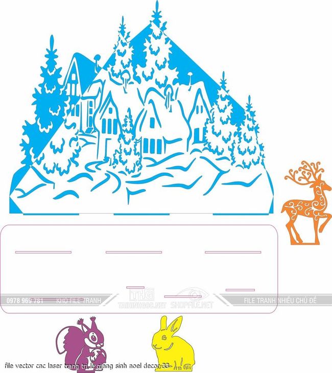 file vector cnc laser trang tri le giang sinh noel decor 33