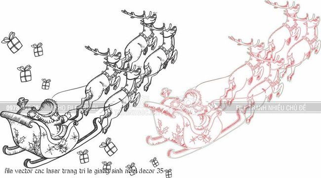 file vector cnc laser trang tri le giang sinh noel decor 35