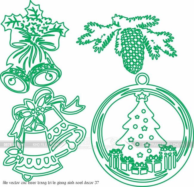 file vector cnc laser trang tri le giang sinh noel decor 37