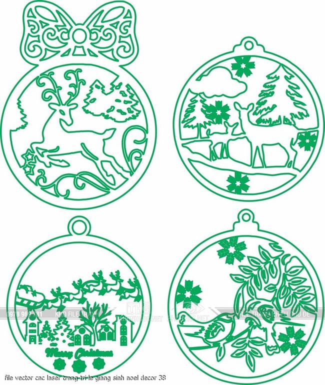 file vector cnc laser trang tri le giang sinh noel decor 38