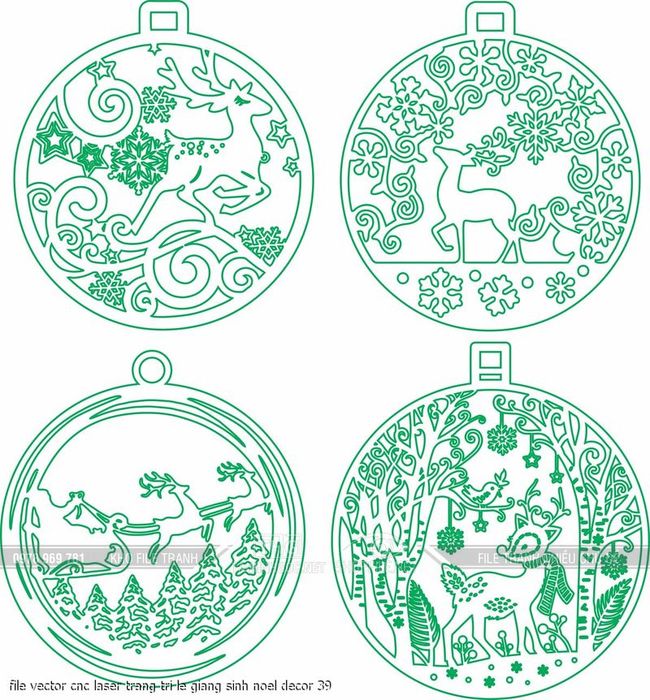 file vector cnc laser trang tri le giang sinh noel decor 39