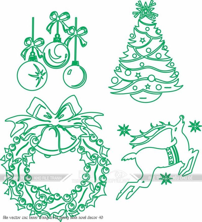 file vector cnc laser trang tri le giang sinh noel decor 40