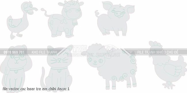 file vector cnc laser tre em chibi decor 1