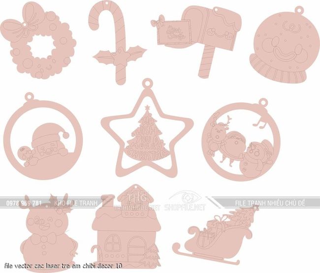file vector cnc laser tre em chibi decor 10