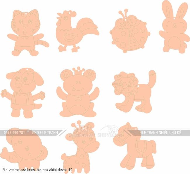 file vector cnc laser tre em chibi decor 12