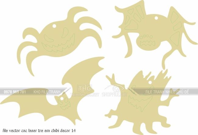 file vector cnc laser tre em chibi decor 14