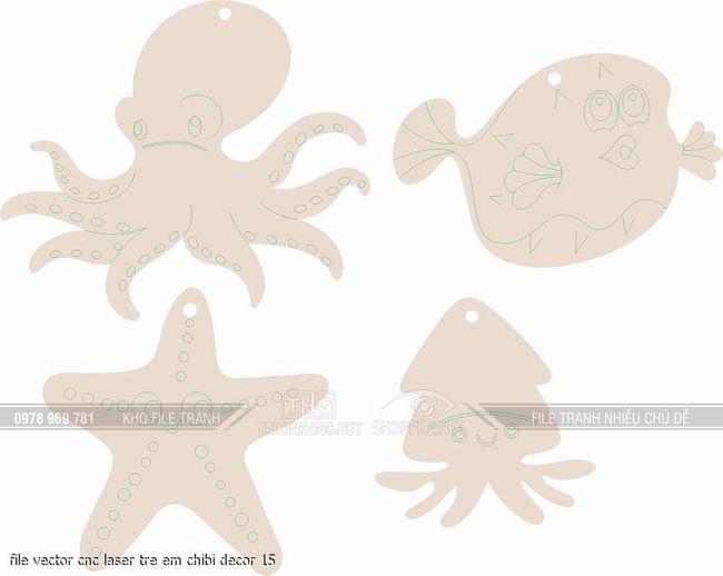 file vector cnc laser tre em chibi decor 15