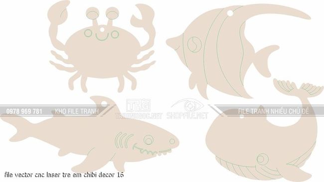file vector cnc laser tre em chibi decor 16