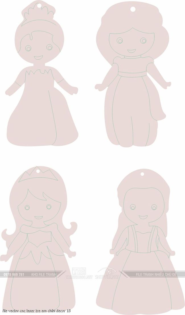 file vector cnc laser tre em chibi decor 18