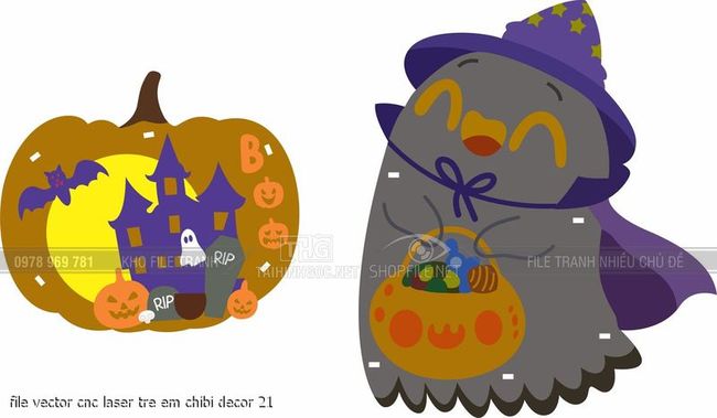 file vector cnc laser tre em chibi decor 21