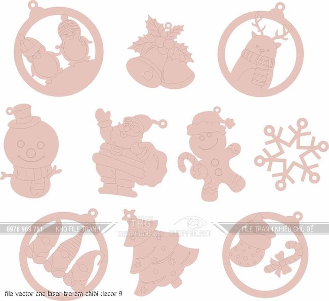 file vector cnc laser tre em chibi decor 9