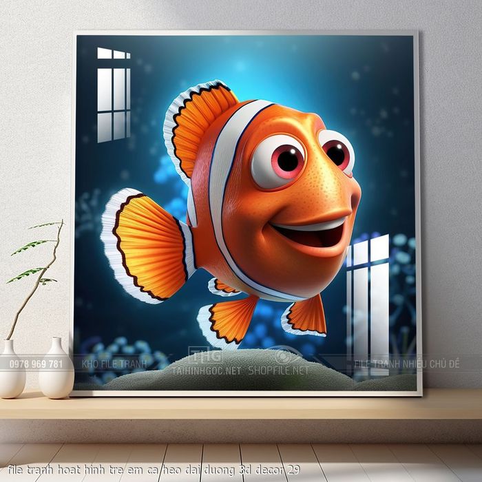 file tranh hoat hinh tre em ca heo dai duong 3d decor 29