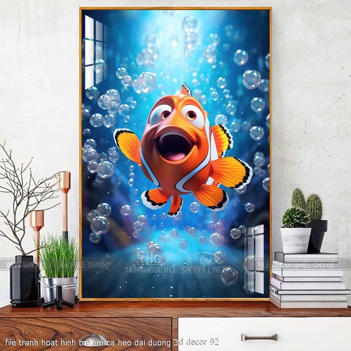 file tranh hoat hinh tre em ca heo dai duong 3d decor 92