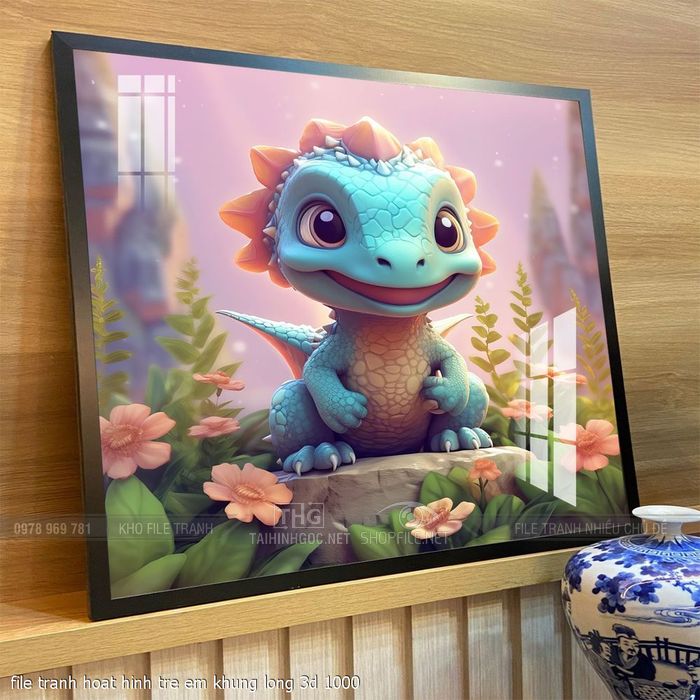 file tranh hoat hinh tre em khung long 3d 1000