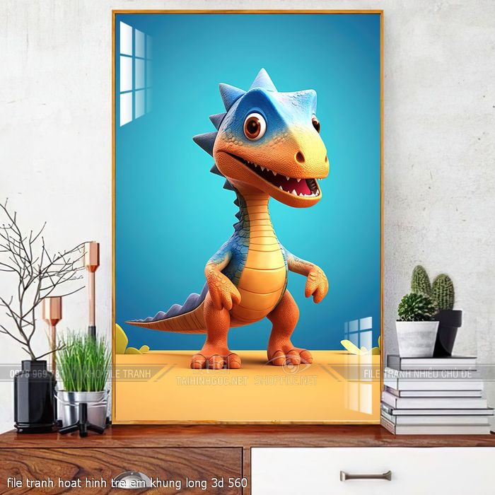 file tranh hoat hinh tre em khung long 3d 560