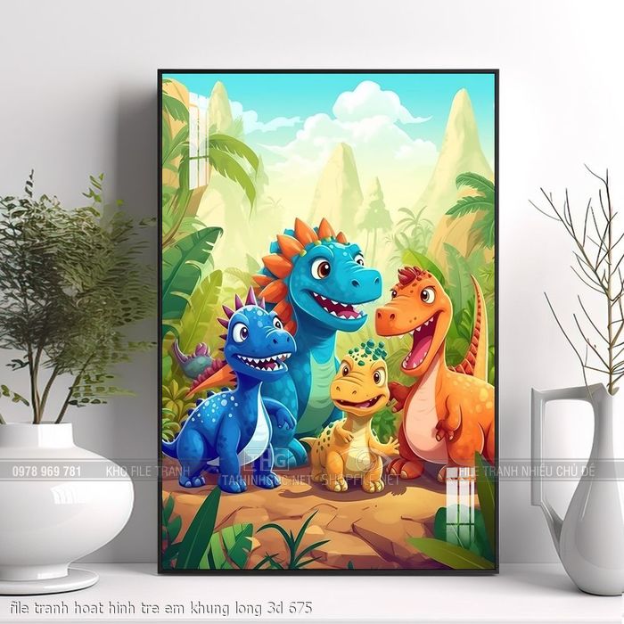 file tranh hoat hinh tre em khung long 3d 675