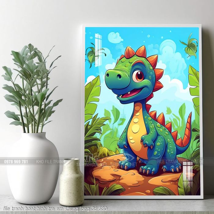 file tranh hoat hinh tre em khung long 3d 680