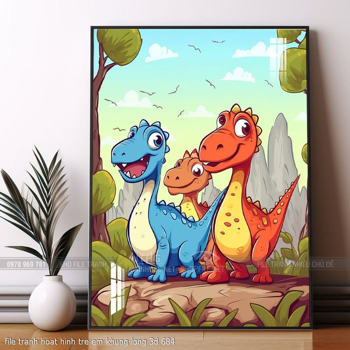 file tranh hoat hinh tre em khung long 3d 684