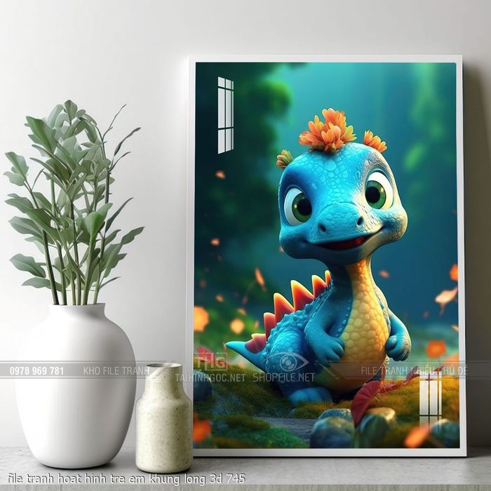 file tranh hoat hinh tre em khung long 3d 745