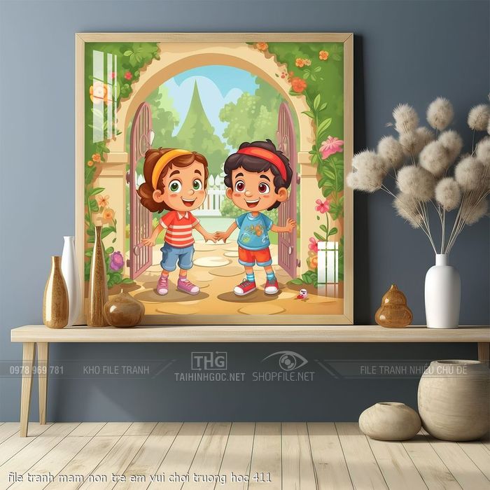 file tranh mam non tre em vui choi truong hoc 411