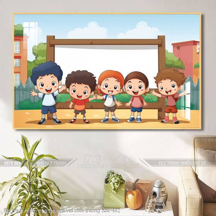 file tranh mam non tre em vui choi truong hoc 482