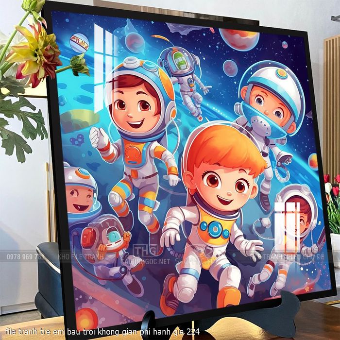 file tranh tre em bau troi khong gian phi hanh gia 224
