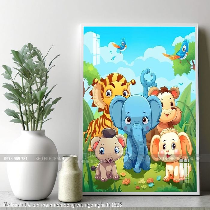 file tranh tre em mam non dong vat ngo nghinh 1525