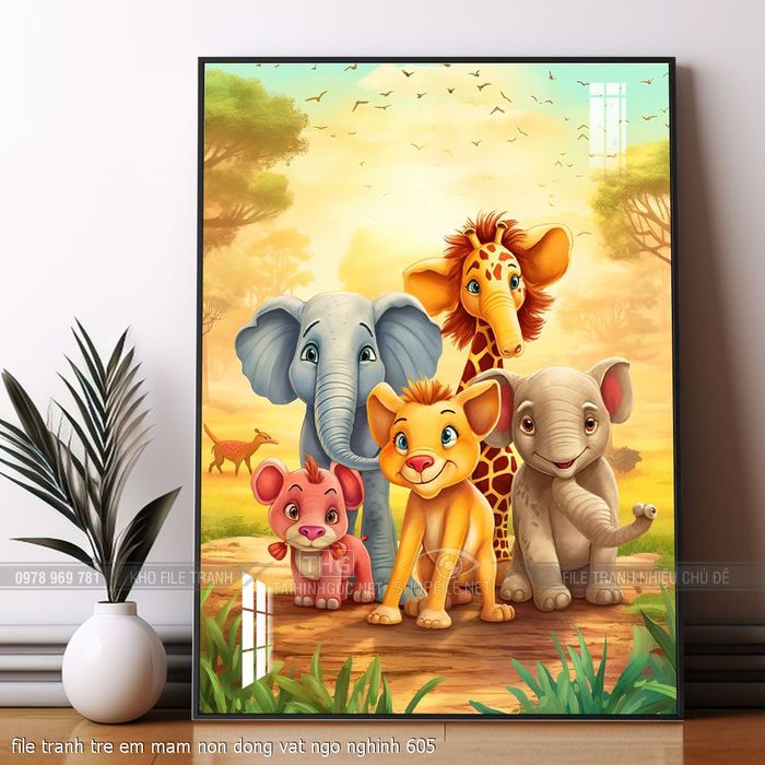 file tranh tre em mam non dong vat ngo nghinh 605
